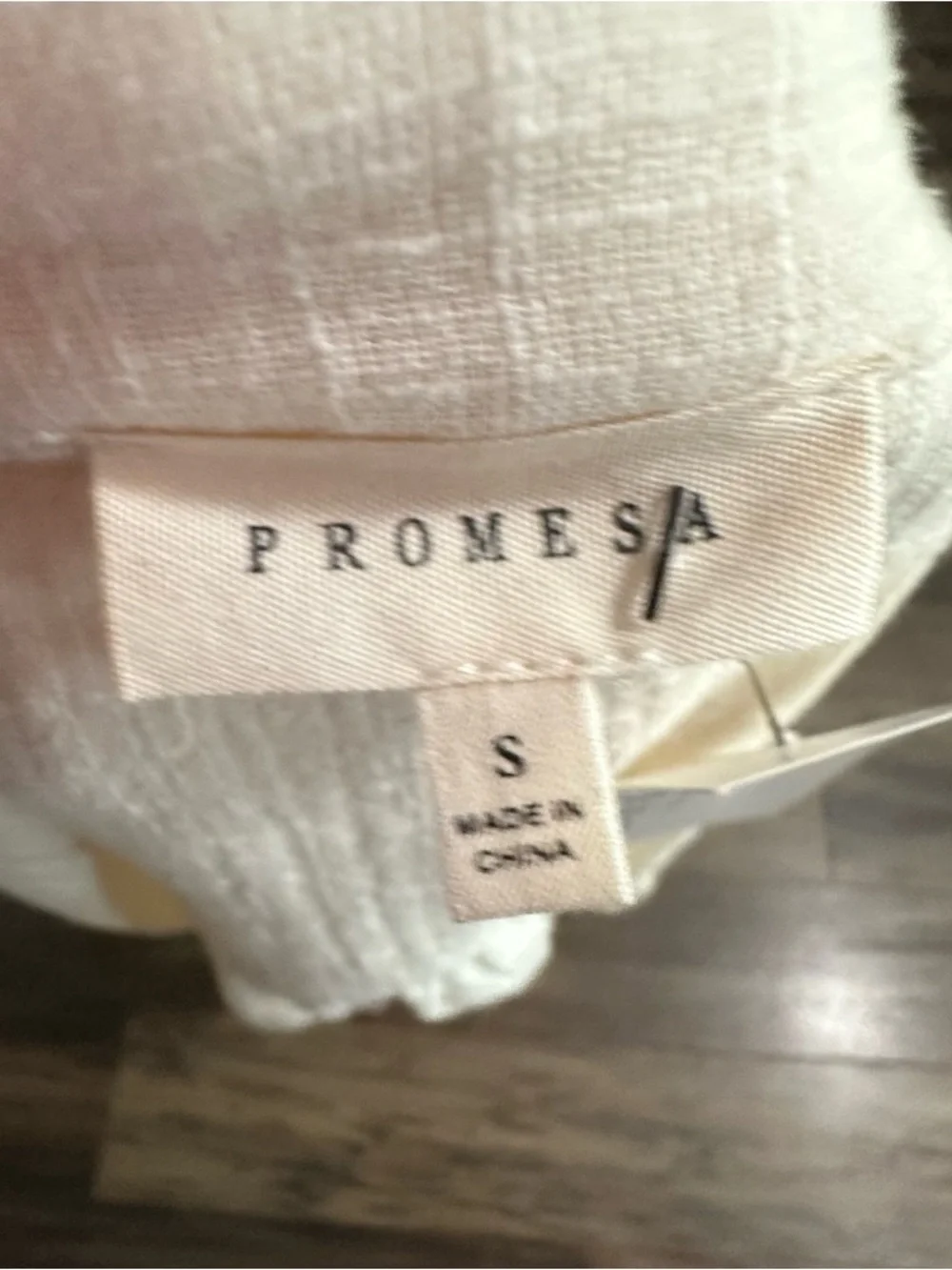 Promesa cream button up tunic beach coverup women’s S boutique NEW cotton Gauze